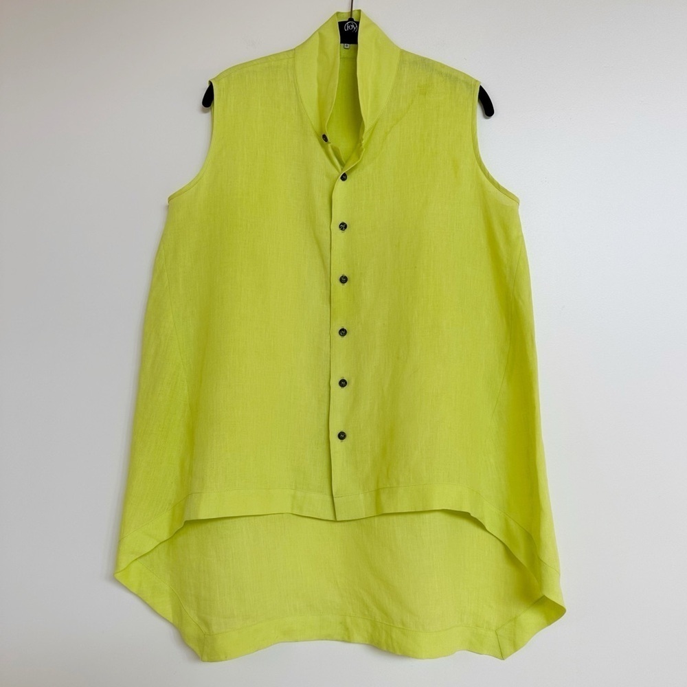 Eskandar Linen Sleeveless Shirt 0